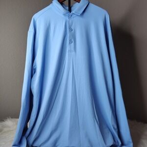 IBKUL Mens Shirt Large Blue Long‎ Sleeve Wicking UPF 50+ Quick Dry
